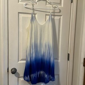 Women’s Million Bullpup slip dress. White and royal blue. Fits like a large.